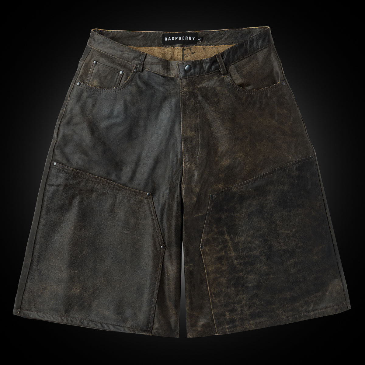 RUSTED CHOCOLATE LEATHER SHORTS