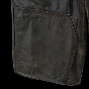 RUSTED CHOCOLATE LEATHER SHORTS