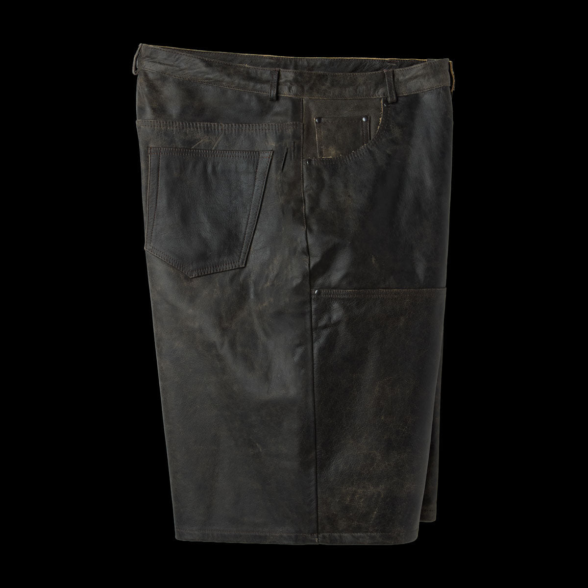 RUSTED CHOCOLATE LEATHER SHORTS