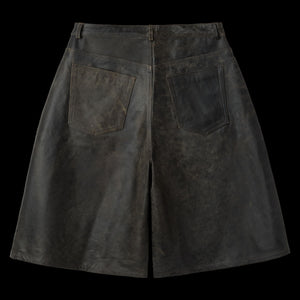 RUSTED CHOCOLATE LEATHER SHORTS